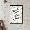 Ver imagem 2 de Quadro Frase Plante Amor Colha O Bem 24x18cm - com vidro:Madeira branca