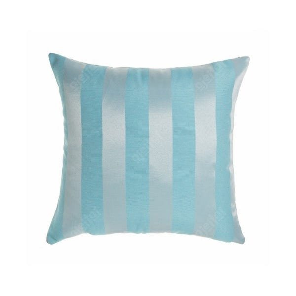 Capa para Almofada em Tecido Jacquard Azul e Prata Frozen Listrado - 1