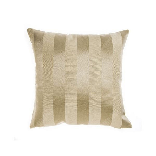 Capa para Almofada em Tecido Jacquard Bege Escuro (Fendi) Listrado - 1