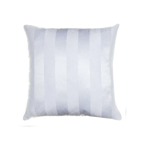 Capa para Almofada em Tecido Jacquard Branco Listrado - 1