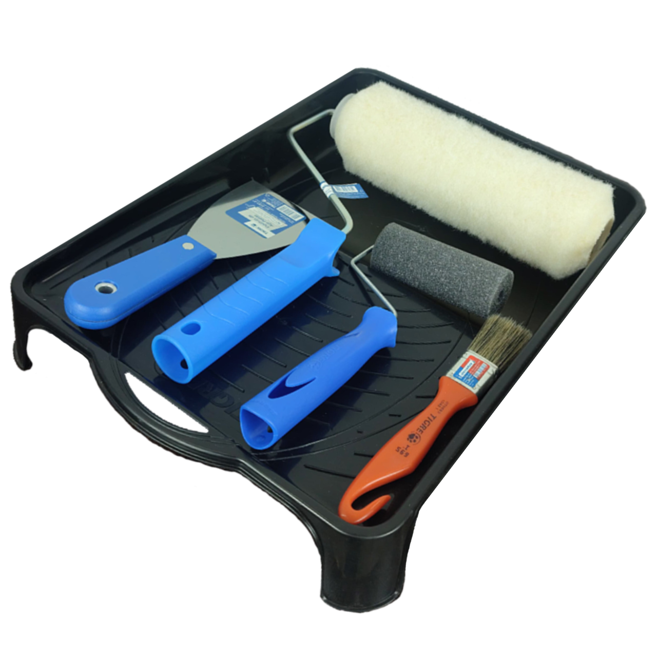 Kit Pintura Multiuso 6 Peças Pincel, Bandeja, Rolo, Espátula Tigre ...