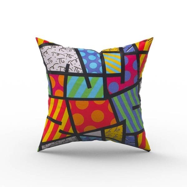 Capa de Almofada em Tecido Impermeável Acqua Linea Romero Britto RB2 - 1