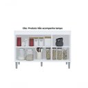Ver imagem 3 de Balcão de Cozinha Manu 3 Portas 1 Prateleira MDP 120cm Amêndoa Branco AJL Móveis