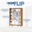 Ver imagem 4 de Guarda-Roupa para Quarto de Bebê 4 Portas Flip Branco/Fosco/Savana