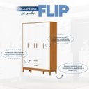 Ver imagem 5 de Guarda-Roupa para Quarto de Bebê 4 Portas Flip Branco/Fosco/Savana