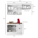 Ver imagem 2 de Conjunto Balcão 120cm c/Tampo e 2 Aéreos Unna - Branco/Cavalho Oak