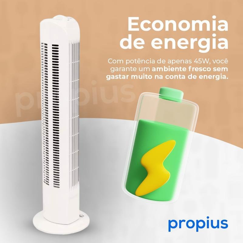 Circulador Ar 220v Ventilador Turbo Silencioso Coluna Torre - 8