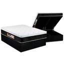 Ver imagem 1 de Cama Box Baú Queen: Colchão Espuma Castor D45 Black e White Air Euro Pillow + Base Black(158x198)