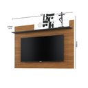 Ver imagem 2 de Painel Yates para TV 55 Polegadas com Prateleira Noce Milano/ Preto Fosco para Sala Recepção