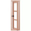 Ver imagem 1 de Janela Vitro de Madeira Capelinha 100x40 Modelo Quadriculado