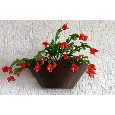 Vaso Planta 40x15 Parede Polietileno BGPLASTICOS MARROM CAFE 003