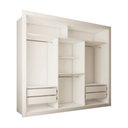 Ver imagem 5 de Guarda-roupa Casal Maria Helena 3 Portas de Correr 4 Gavetas Espelhado Branco - Panorama Móveis