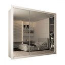 Ver imagem 3 de Guarda-roupa Casal Maria Helena 3 Portas de Correr 4 Gavetas Espelhado Branco - Panorama Móveis