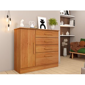 Cômoda Chicago 4 Gavetas com Sapateira Tcil Cinamomo