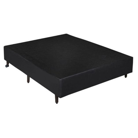 Base de Cama Box Casal 138x188 Preto Courino