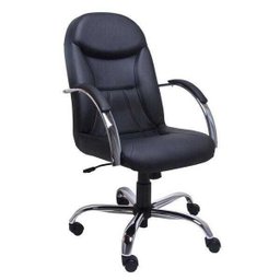 Cadeira de Escritório Giratória Presidente NR17 Ergonômica Day Preta Base Cromada Comprealegre - 1