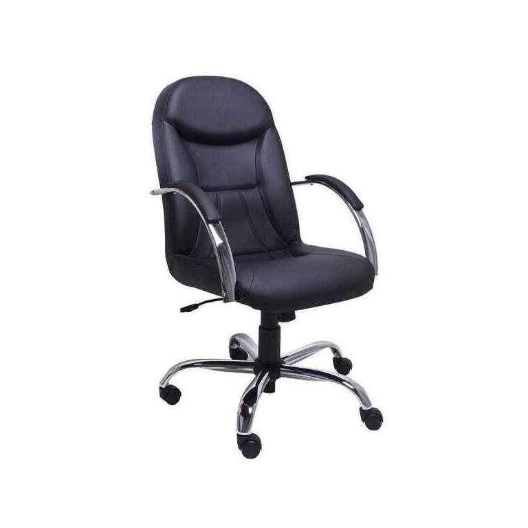 Cadeira de Escritório Giratória Presidente NR17 Ergonômica Day Preta Base Cromada Comprealegre