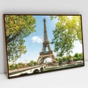 Ver imagem 1 de Quadro Decorativo em Canvas Torre Eiffel TACOLADO PAPEL DE PAREDE Moldura Flutuante 4,5cm Freijó 120