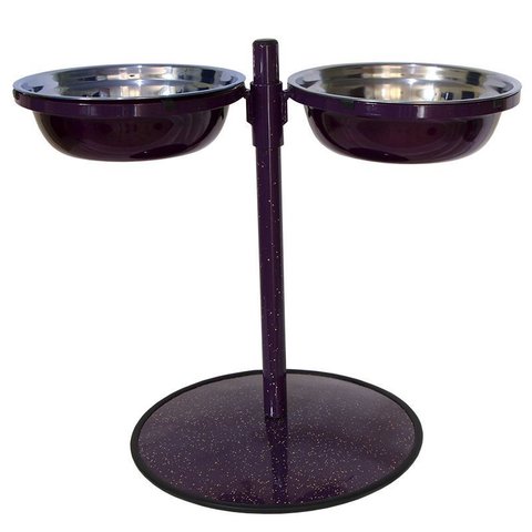 Comedouro Grande Duplo Inox Altura Regulável Gastrobel Roxo