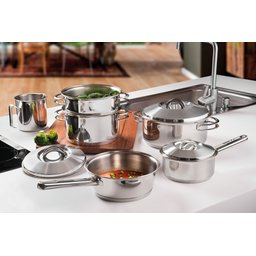 Jogo de Panelas Tramontina Solar em Aço Inox com Fundo Triplo e Tampas de Inox 6 Peças Tramontina - 2