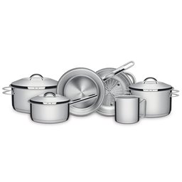 Jogo de Panelas Tramontina Solar em Aço Inox com Fundo Triplo e Tampas de Inox 6 Peças Tramontina - 8