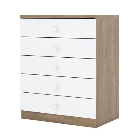 Cômoda Infantil Bala de Menta Rústico Branco - Henn