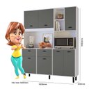 Ver imagem 3 de Kit Cozinha Compacta Eva Nicioli - Branco/Chumbo