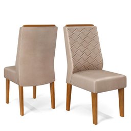 Conjunto Kit 2 Cadeiras de Jantar Lidia Dj Móveis Freijó/veludo Kraft - 1
