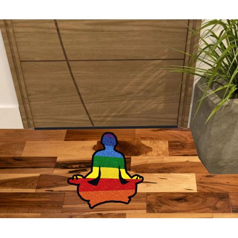 Tapete Meditação Lgbt Colorido, Medida Grande 60x50cm