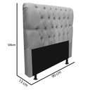 Ver imagem 7 de Kit Cabeceira + Calçadeira Baú Capitonê Livia 90cm Solteiro Para Cama Box Suede Azul Turquesa - Gat