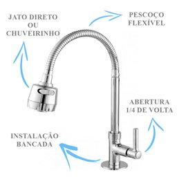 Tanque Inox 40x40x22cm Com Torneira Gourmet Jr. De Bancada - 4