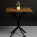 Ver imagem 3 de Mesa Bistro Mdf Aço Baixa Quadrado Bar Restaurante Cozinha Area Gourmet Padaria