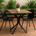 Ver imagem 2 de Mesa Bistro Mdf Aço Baixa Quadrado Bar Restaurante Cozinha Area Gourmet Padaria