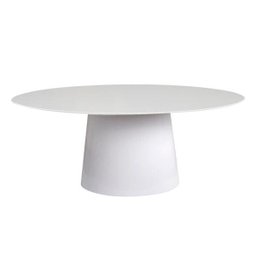 Mesa de Jantar Cone Oval 244x137cm Laca Branca - 1