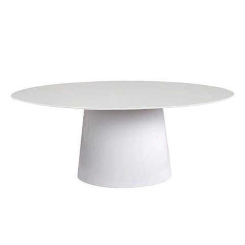 Mesa de Jantar Cone Oval 244x137cm Laca Branca