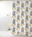 Ver imagem 1 de Cortina para Box Pvc 198x180cm Metalizada Abacaxi Preto/Dourado Bella Casa Colorful