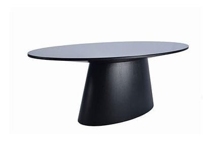 Mesa de Jantar Cone Oval 160x90cm Laca Preta