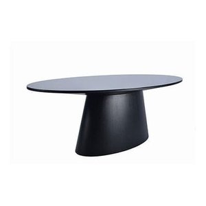 Mesa de Jantar Cone Oval 160x90cm Laca Preta