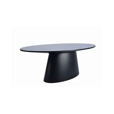 Mesa de Jantar Cone Oval 160x90cm Laca Preta