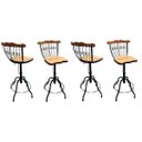 Ver imagem 1 de Kit de 4 Banquetas Bistrô para Bancada Cozinha Luxo Ferro Madeira