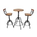 Ver imagem 1 de Conjunto Bistrô Mesa e Banqueta em Ferro e Madeira Lindo para Varanda