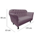 Ver imagem 6 de Kit Namoradeira + 1 Poltrona Decorativa Dália Veludo Rosê