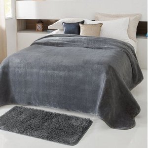 Cobertor Casal Kyor Plus Cinza 1 Peça Microfibra Jolitex