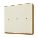 Ver imagem 2 de Guarda-Roupa Casal 100% MDF 6 Portas 4 Gavetas Brescia Marrom/Nogueira/Off White