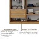 Ver imagem 7 de Guarda-Roupa Casal 100% MDF 6 Portas 4 Gavetas Brescia Marrom/Nogueira/Off White