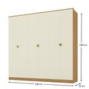Ver imagem 3 de Guarda-Roupa Casal 100% MDF 6 Portas 4 Gavetas Brescia Marrom/Nogueira/Off White