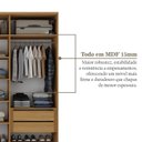Ver mais imagens de Guarda-Roupa Casal 100% MDF 6 Portas 4 Gavetas Brescia Marrom/Nogueira/Off White