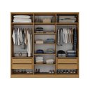 Ver imagem 4 de Guarda-Roupa Casal 100% MDF 6 Portas 4 Gavetas Brescia Marrom/Nogueira/Off White