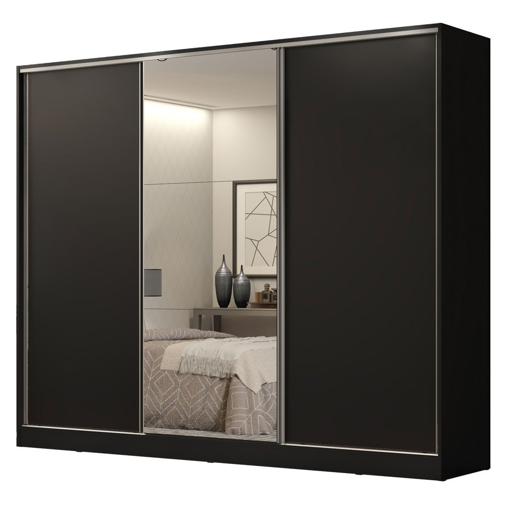 Guarda-roupa Casal 100% Mdf Madesa Royale 3 Portas de Correr com Espelho - 4