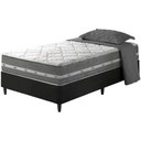 Ver imagem 1 de Cama Box Solteiro Preto + Colchão Molas Ensacadas Miami Cinza com Preto